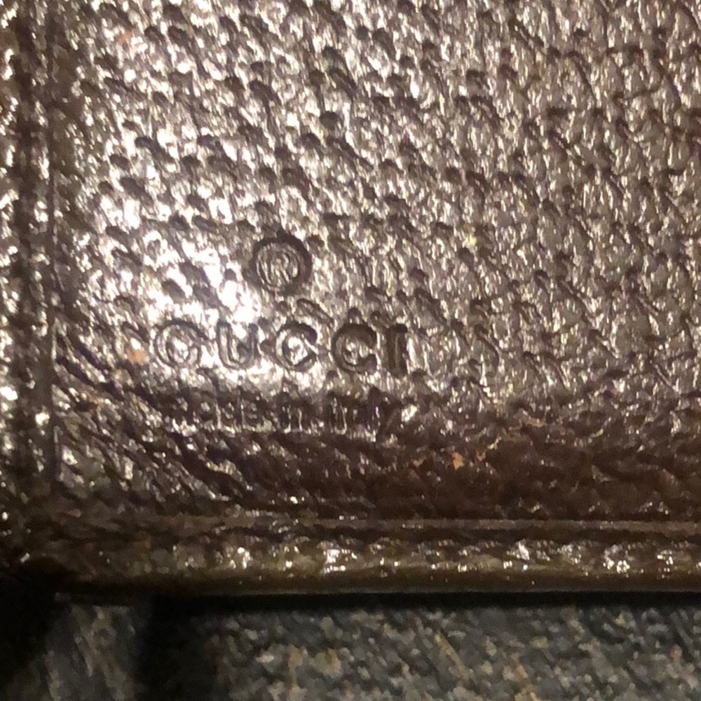 GUCCI GG Trifold Canvas Jacquard Wallet Tan Brown Leather Accent - Picture 9 of 17